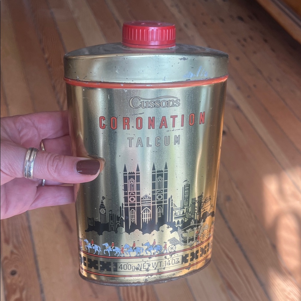 Vintage Cussons Coronation Talcum Powder Tin